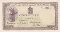 ROMANIA 500 LEI aprilie 1941 aXF