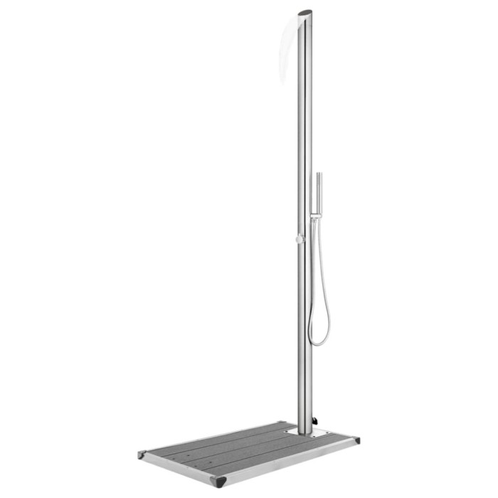 Gossi dus de gradina cu baza gri, 225 cm, otel inoxidabil