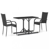Cumpara ieftin Set mobilier de gradina, 3 piese, negru