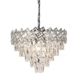 Candelabru Cristal WINDSOR Eleganza 5x E27, Diametru 49cm, Crom Lucios, Inaltime Reglabila