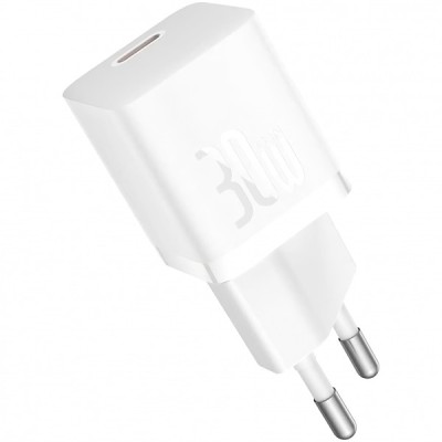 Incarcator Retea Baseus GaN Mini 1C, 30W, 3A, 1 x USB-C, Alb CCGN070502 foto