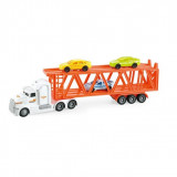 Camion trailer City Service cu 3 masinute, sunete si lumini scara 1:50