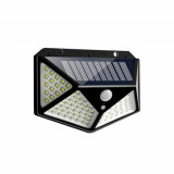 Lampa solara exterior, senzor de miscare, 100 LED-uri SMD, 4 fete, IP65, BL-100, Oem