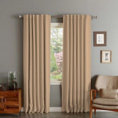 Draperie din catifea cu rejansa transparenta cu ate pentru galerie, Madison, 150x250 cm, densitate 700 g/ml, Amber Gold, 1 buc