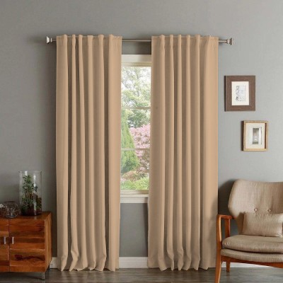 Draperie din catifea cu rejansa transparenta cu ate pentru galerie, Madison, 200x230 cm, densitate 700 g/ml, Amber Gold, 1 buc foto