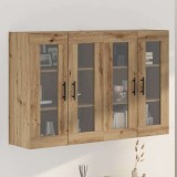 vidaXL Mobilier cu Montaj pe Perete 2 pcs Stejar Artisan și Negru