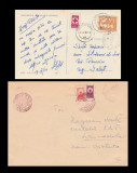 1961 Plic filatelic si CP circulatii neobisnuite cu timbre fiscale Crucea Rosie