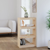 Bibliotecă/Separator cameră, 60x30x103,5 cm, lemn masiv de pin, vidaXL