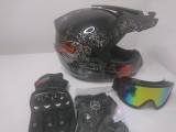 Cumpara ieftin Casca Moto Enduro ATV + Ochelari, Manusi, Cagula, Interior Detasabil, Cozoroc Reglabil, Protectie ECE, Marime S, M, L, XL