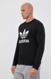Cumpara ieftin Adidas Originals hanorac de bumbac barbati, culoarea negru, cu imprimeu