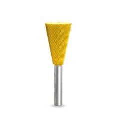Biax sculptura lemn SABURR - Cap conic inversat SAFE 19 mm tija 6mm, Granulatie Saburr FINA - GALBENA
