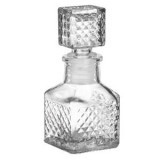 Sticlă pătrată transparentă cu model reliefat, 50ml, CMCLASS