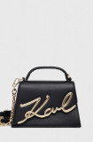 Karl Lagerfeld poseta de piele culoarea negru