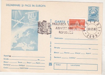 bnk fil Dezarmarea - stampila ocazionala 30 decembrie 1982 foto