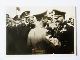 Cumpara ieftin Raritate! Fotografie 148 x 105 mm cu Joseph Goebbels ministrul propagandei naziste si Allesandro Pavolini ministrul italian fascist al culturii 1940