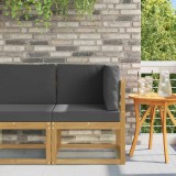 vidaXL Canapea Colțar Exterior Lemn Masiv Acacia Alb Set Gradina Rezistent Intemperii Design Modular