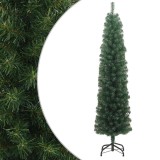 Cumpara ieftin Pom de Craciun artificial subtire cu suport verde 210 cm PVC