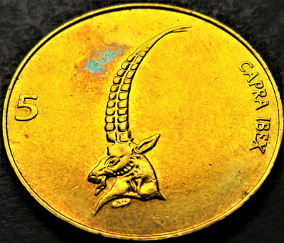 Moneda 5 TOLARI / Tolarjev - SLOVENIA, anul 1998 * cod 2054 C = A.UNC foto