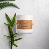 Lumanare parfumata handmade din ceara naturala de soia 100%, aroma Aloe si bambus, Recipient ceramic alb, 150 g