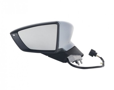 Oglinda exterioara Seat Leon (5f), 11.2012-, partea Stanga, culoare sticla crom, sticla convexa, cu carcasa grunduita , cu incalzire, ajustare electr foto