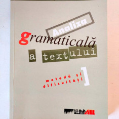 DD- Analiza gramaticala a textului - Metoda si dificultati - Domnita Tomescu