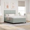VidaXL Pat cu arcuri cu saltea Gri deschis 140 x 200 cm Catifea 3343382