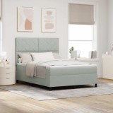 VidaXL Pat box spring cu saltea &amp; LED, gri deschis, 160x200 cm catifea