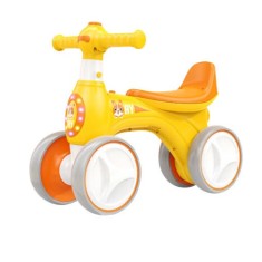 Bicicleta fara pedale cu roti silentioase Bunny galben foto