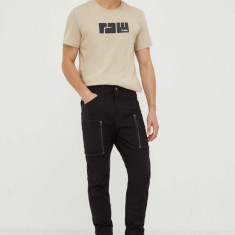 G-Star Raw pantaloni barbati, culoarea negru, drept