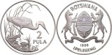 Botswana 1986 - 2 pula WWF, egreta, argint, PROOF