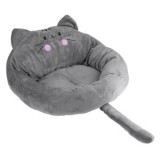 Pat pentru pisici, &Oslash;50cm, Gri, cu urechi si coada 3D, CMCLASS