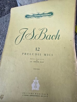 Partitura, 12 preludii mici - J.S. Bach foto