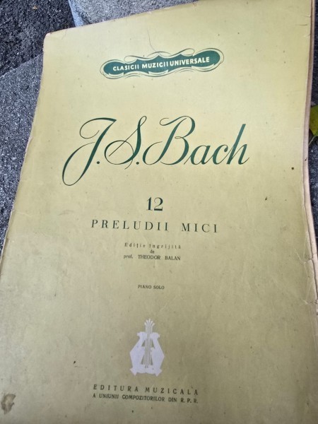 Partitura, 12 preludii mici - J.S. Bach
