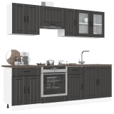 vidaXL Set dulap de bucătărie 8 piese &bdquo;Kalmar&rdquo; lemn negru prelucrat 3314832