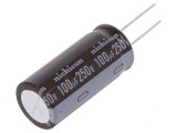 Condensator electrolitic low ESR THT 100uF 250V 18x40mm