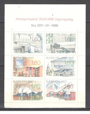 Finlanda.1986 Arhitectura-Cladiri moderne carnet DF.91 foto