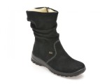 Ghete RIEKER negre, Z7171, din piele intoarsa