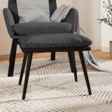 VidaXL Taburet, gri &icirc;nchis, 45x29,5x35 cm, textil &amp; piele ecologică