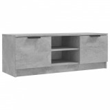 Comodă TV, gri beton, 102x35x36,5 cm, lemn prelucrat
