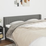 Gossi tablie de pat cu aripioare gri inchis 183x16x78/88 cm textil