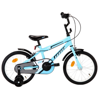 vidaXL Bicicletă pentru copii, negru și albastru, 16 inci foto
