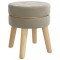 Taburet rotund, gri inchis, catifea