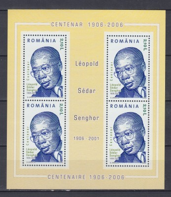 ROMANIA 2006 LP 1714 a CENTENARUL SEDAR SENGHOR BLOC MNH foto