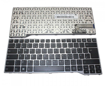 Tastatura laptop noua Fujitsu Lifebook E733 E744 E734 E743 GRAY FRAME BLACK big Enter US foto