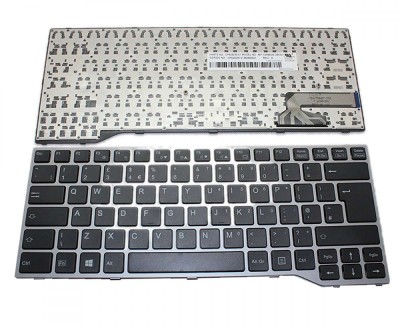 Tastatura laptop noua Fujitsu Lifebook E733 E744 E734 E743 GRAY FRAME BLACK big Enter US foto