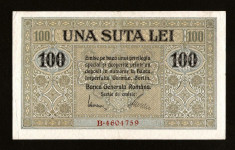 ROMANIA - 100 LEI 1917 BGR , OCUPATIA GERMANA . BANCA GENERALA ROMANA foto