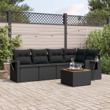 Cumpara ieftin Gossi set mobilier de gradina cu perne, 6 piese, negru, poliratan