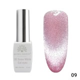 Oja semipermanenta, Snow White, 3D Cat Eye, Global Fashion 8ml, 09