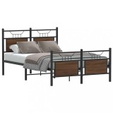 VidaXL Cadru pat fără saltea stejar maro 120x200 cm, lemn prelucrat