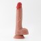 Realiste cu testicule - Crushious Inviktus 20 cm Dildo din Silicon Lichid Culoare Deschisa Densitate Dubla Piele Ultra-realista